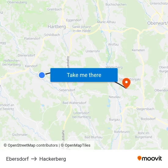 Ebersdorf to Hackerberg map