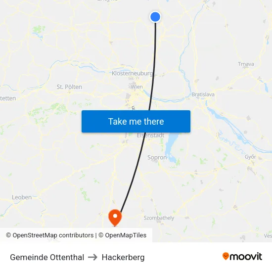 Gemeinde Ottenthal to Hackerberg map