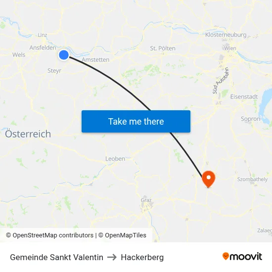 Gemeinde Sankt Valentin to Hackerberg map