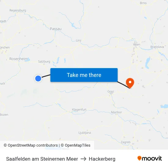 Saalfelden am Steinernen Meer to Hackerberg map