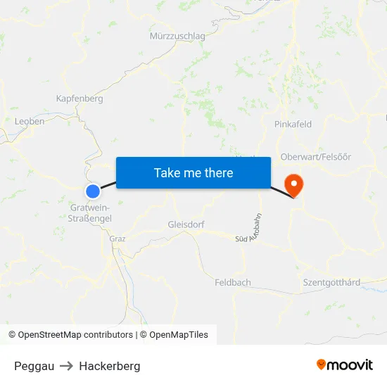Peggau to Hackerberg map
