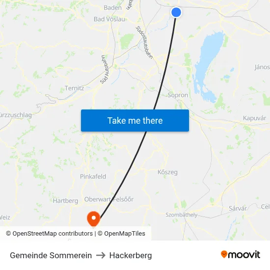 Gemeinde Sommerein to Hackerberg map
