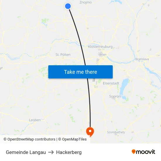 Gemeinde Langau to Hackerberg map