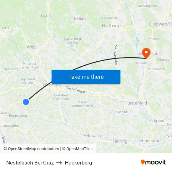 Nestelbach Bei Graz to Hackerberg map