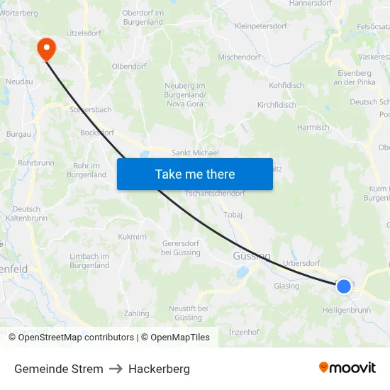 Gemeinde Strem to Hackerberg map