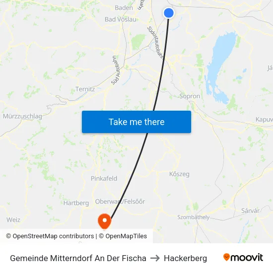 Gemeinde Mitterndorf An Der Fischa to Hackerberg map