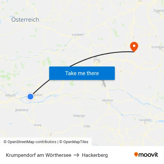 Krumpendorf am Wörthersee to Hackerberg map