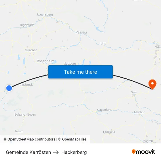 Gemeinde Karrösten to Hackerberg map