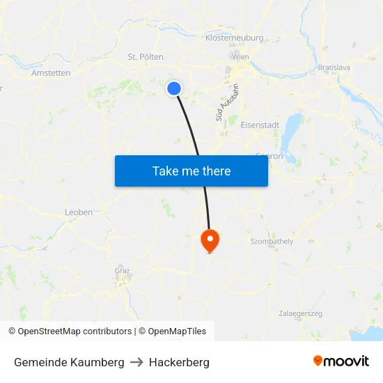 Gemeinde Kaumberg to Hackerberg map
