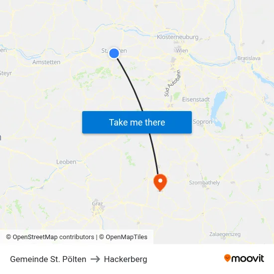 Gemeinde St. Pölten to Hackerberg map