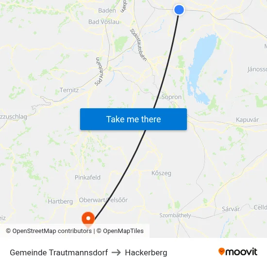 Gemeinde Trautmannsdorf to Hackerberg map