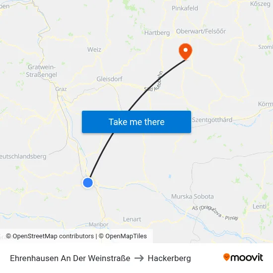 Ehrenhausen An Der Weinstraße to Hackerberg map