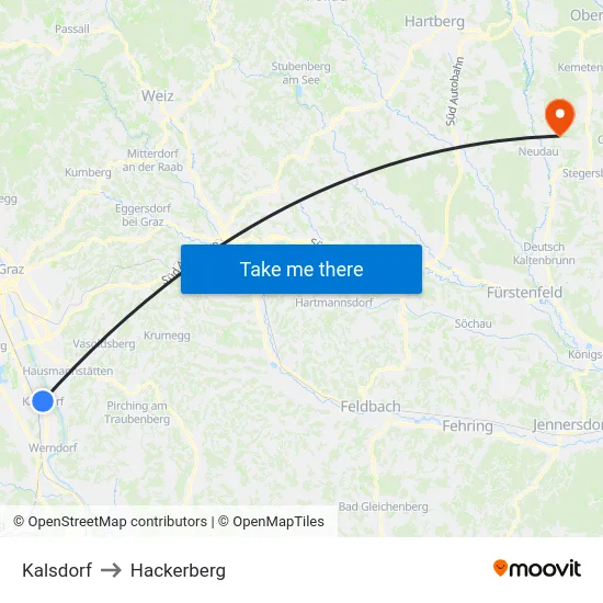 Kalsdorf to Hackerberg map