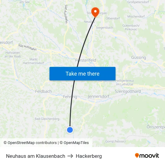 Neuhaus am Klausenbach to Hackerberg map