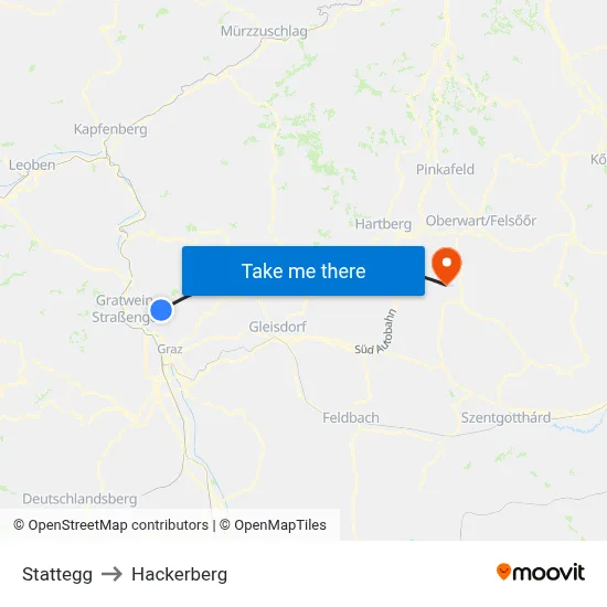 Stattegg to Hackerberg map
