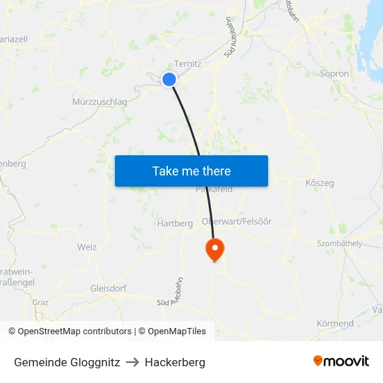 Gemeinde Gloggnitz to Hackerberg map