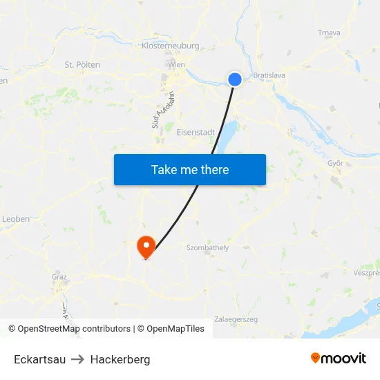 Eckartsau to Hackerberg map