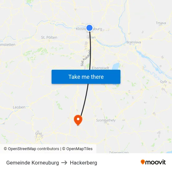 Gemeinde Korneuburg to Hackerberg map