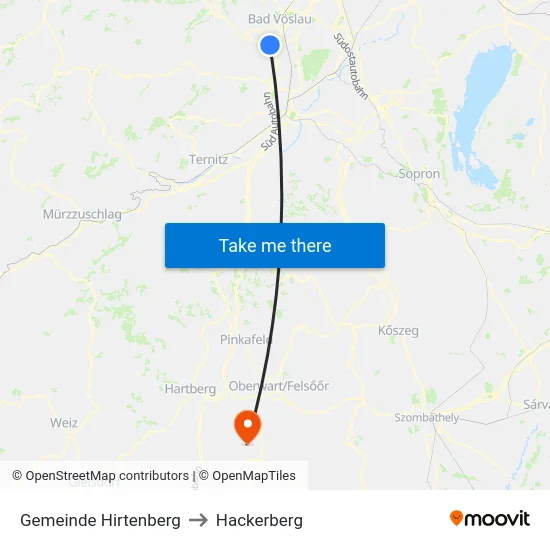 Gemeinde Hirtenberg to Hackerberg map