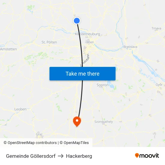 Gemeinde Göllersdorf to Hackerberg map