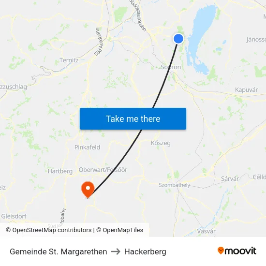 Gemeinde St. Margarethen to Hackerberg map