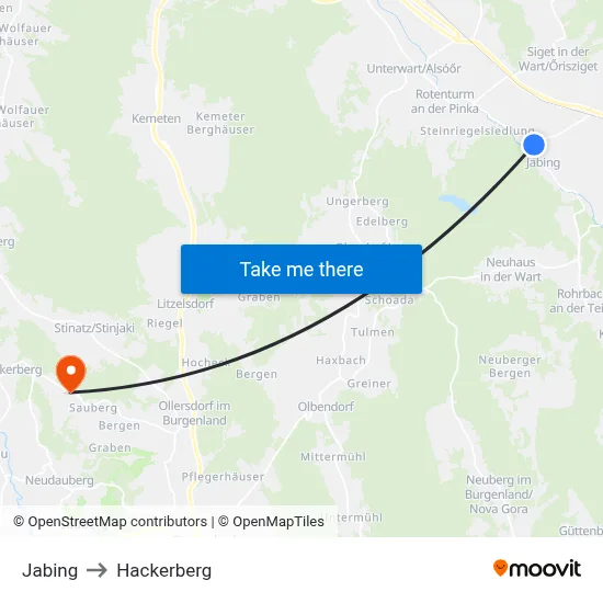 Jabing to Hackerberg map
