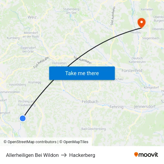 Allerheiligen Bei Wildon to Hackerberg map