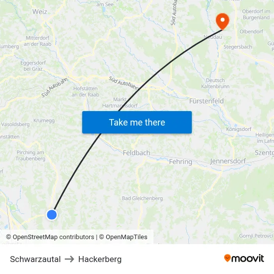 Schwarzautal to Hackerberg map