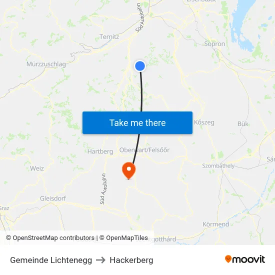 Gemeinde Lichtenegg to Hackerberg map