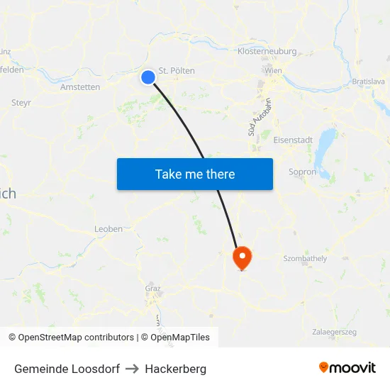 Gemeinde Loosdorf to Hackerberg map