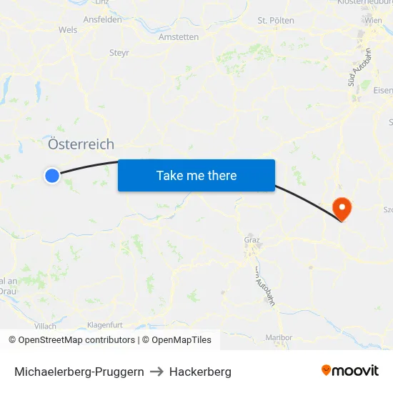 Michaelerberg-Pruggern to Hackerberg map