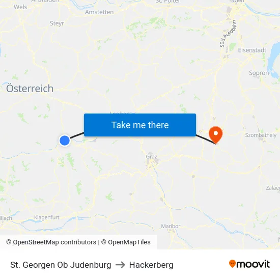 St. Georgen Ob Judenburg to Hackerberg map