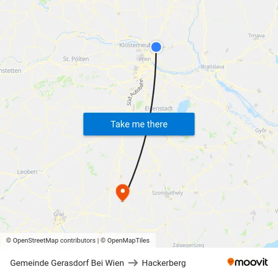 Gemeinde Gerasdorf Bei Wien to Hackerberg map
