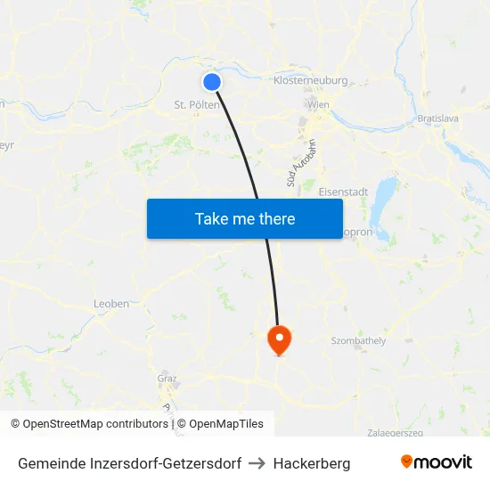 Gemeinde Inzersdorf-Getzersdorf to Hackerberg map