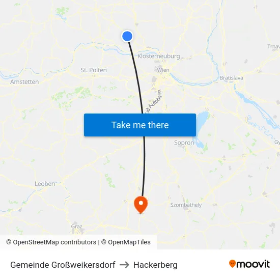 Gemeinde Großweikersdorf to Hackerberg map
