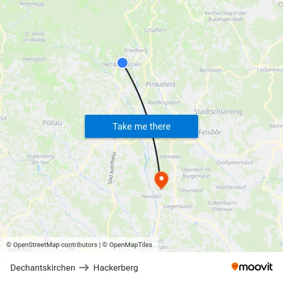 Dechantskirchen to Hackerberg map