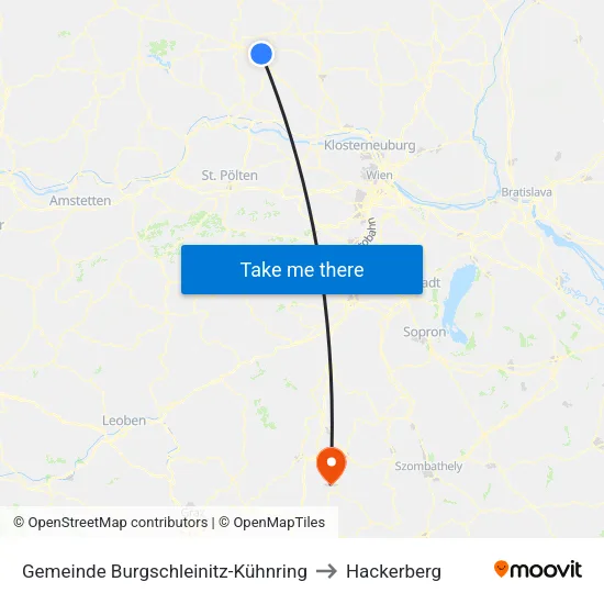 Gemeinde Burgschleinitz-Kühnring to Hackerberg map
