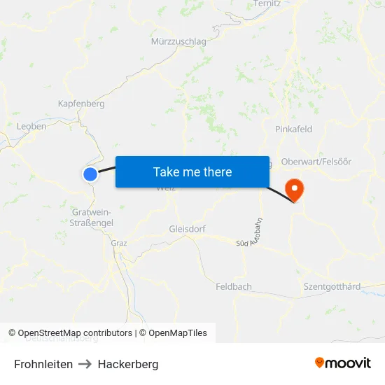 Frohnleiten to Hackerberg map