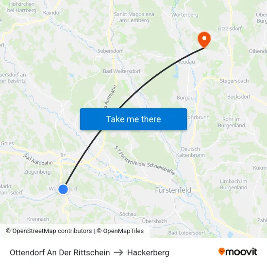 Ottendorf An Der Rittschein to Hackerberg map