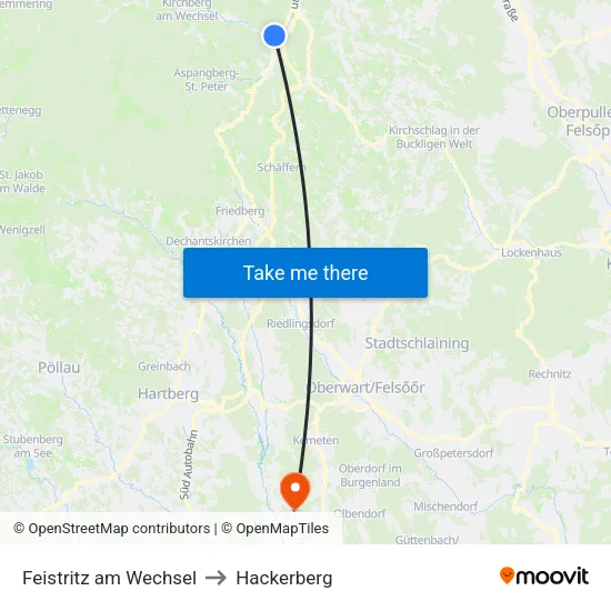 Feistritz am Wechsel to Hackerberg map