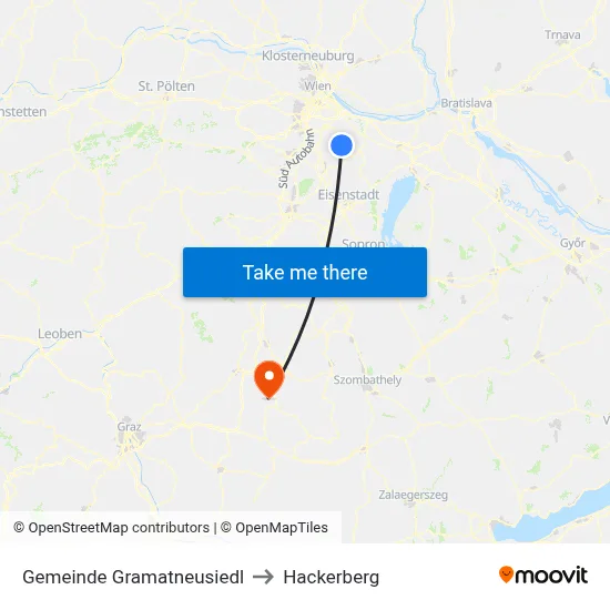 Gemeinde Gramatneusiedl to Hackerberg map