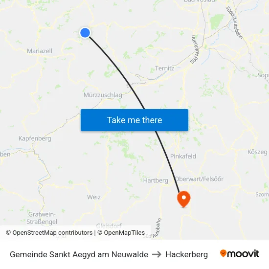 Gemeinde Sankt Aegyd am Neuwalde to Hackerberg map