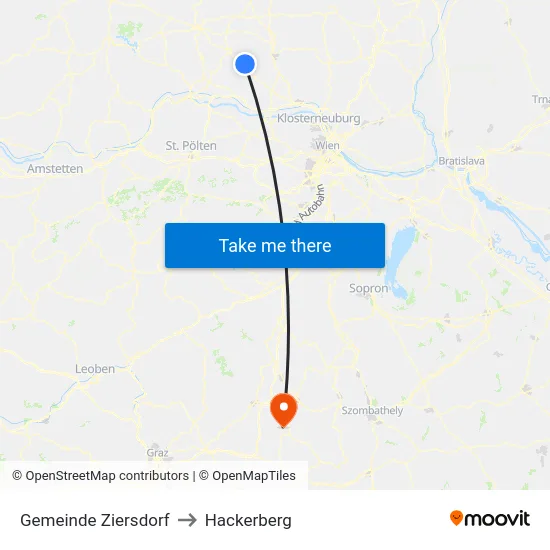 Gemeinde Ziersdorf to Hackerberg map