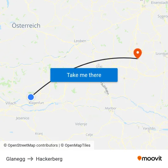Glanegg to Hackerberg map