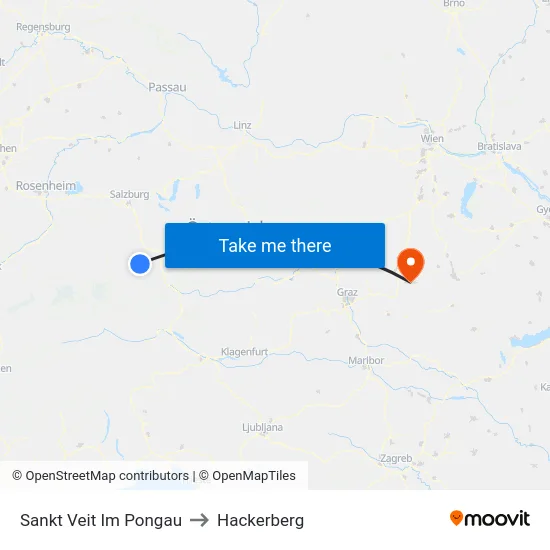 Sankt Veit Im Pongau to Hackerberg map