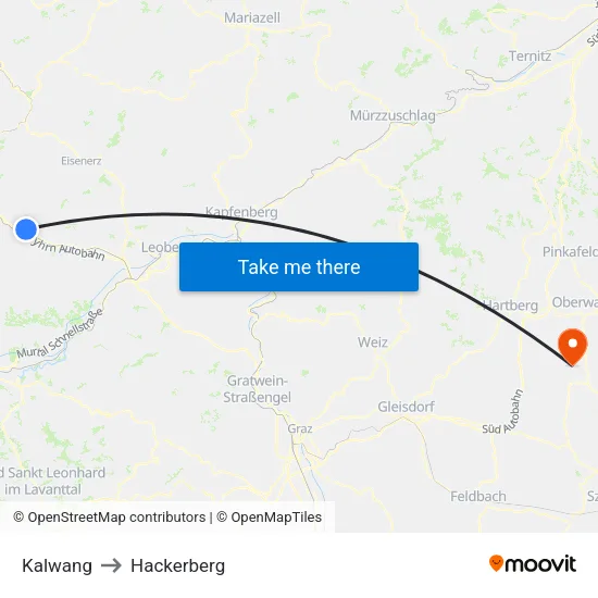 Kalwang to Hackerberg map