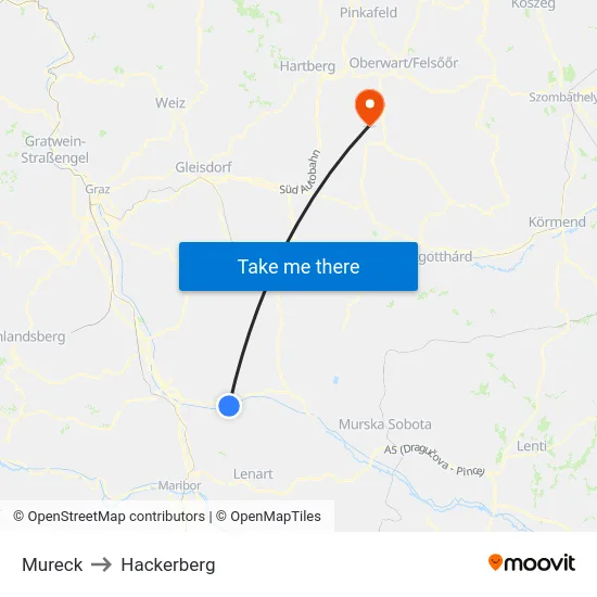 Mureck to Hackerberg map