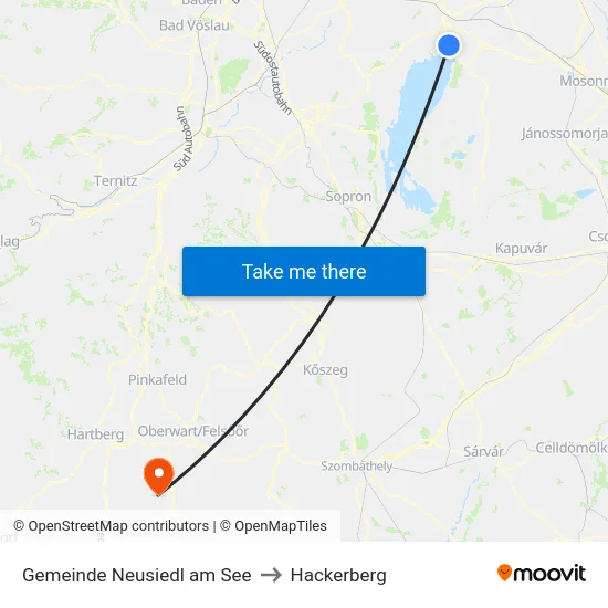 Gemeinde Neusiedl am See to Hackerberg map