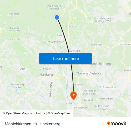 Mönichkirchen to Hackerberg map