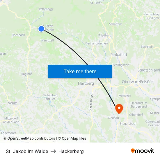 St. Jakob Im Walde to Hackerberg map